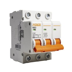 Mini breaker IEC 3P 40A C 3kA Riel DIN Metaltex