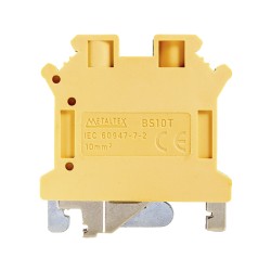 Borne de tierra de 10mm² atornillable verde-amarillo Metaltex