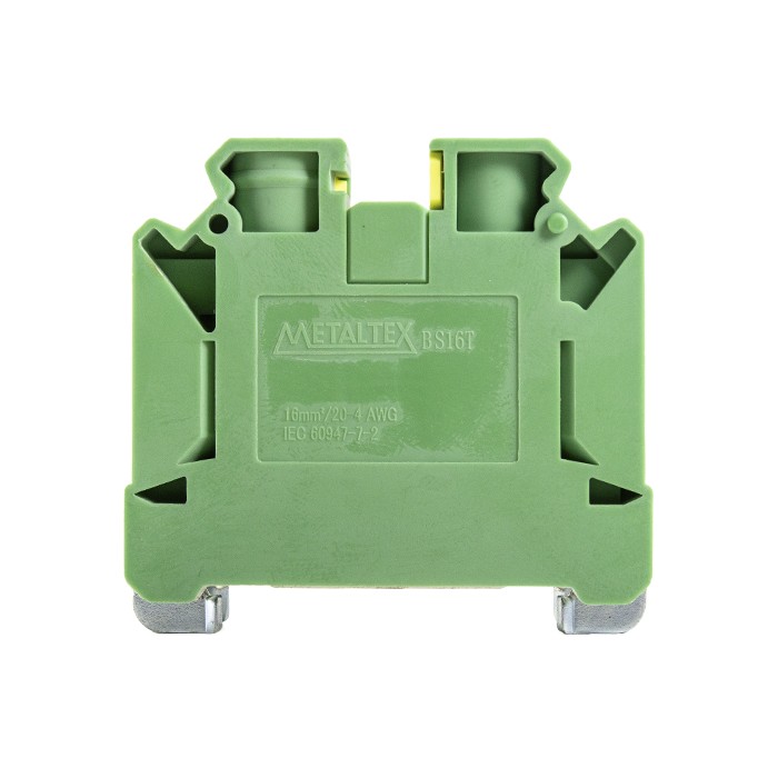 Ground Protection Terminal Block 16mm² Screw-Type Green-Yellow Metaltex - 1G03A015