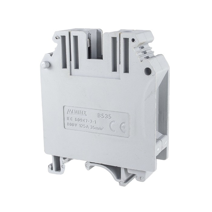 Borne de conexión de 35mm² 125A atornillable gris Metaltex