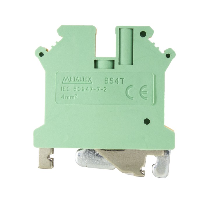 Ground Protection Terminal Block 4mm² Screw-Type Green-Yellow Metaltex - 1G03A012