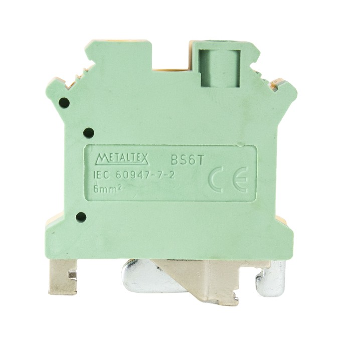 Ground Protection Terminal Block 6mm² Screw-Type Green-Yellow Metaltex - 1G03A013
