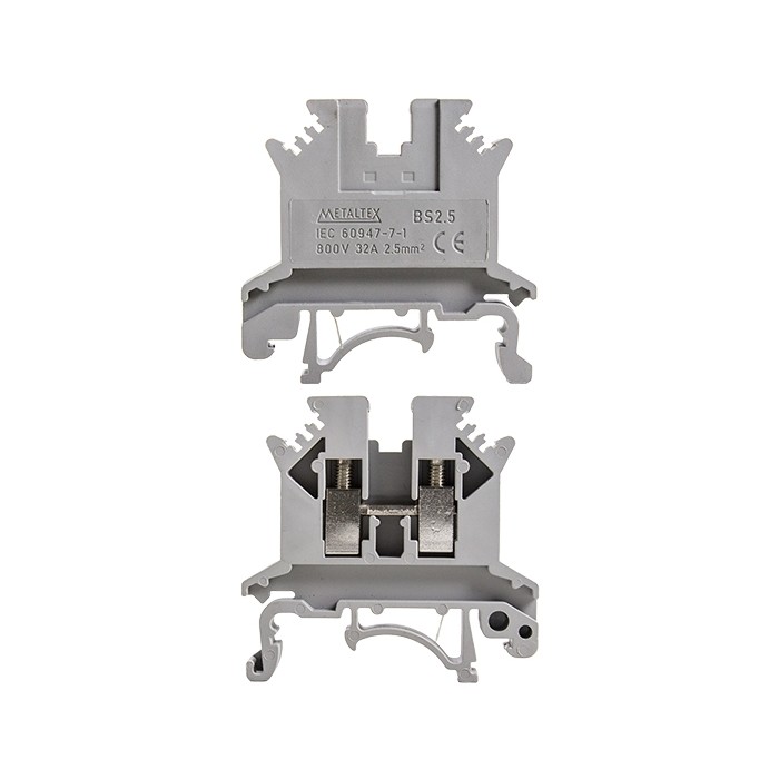 Terminal Block 2.5mm² 24A Screw-Type Grey Metaltex - 1G03A001
