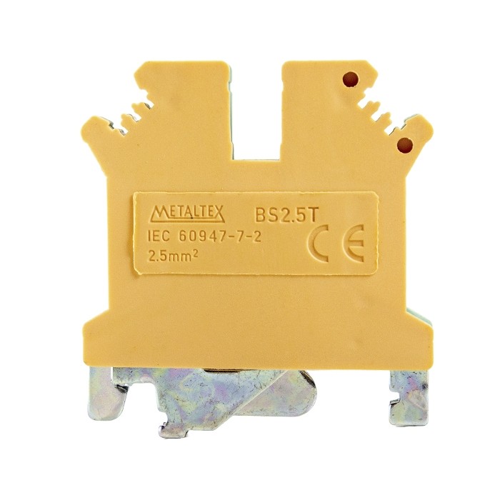 Ground Protection Terminal Block 2.5mm² Screw-Type Green-Yellow Metaltex - 1G03A011