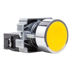 Botón metálico amarillo Ø 22mm 1NA Metaltex