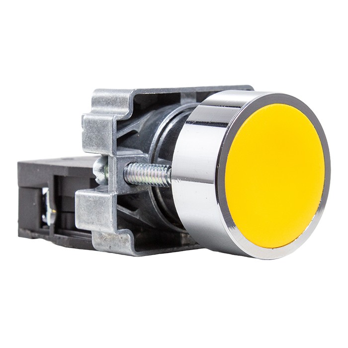 Botón metálico amarillo Ø 22mm 1NA Metaltex