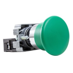 Botón metálico tipo hongo Ø 40mm verde Ø 22mm 1NA Metaltex