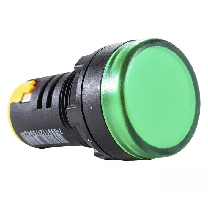 Luz piloto LED verde redondo Ø 22mm plástico IP65 220VAC Metaltex