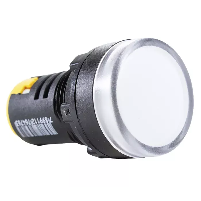 Luz piloto LED blanco redondo Ø 22mm plástico IP65 220VAC Metaltex