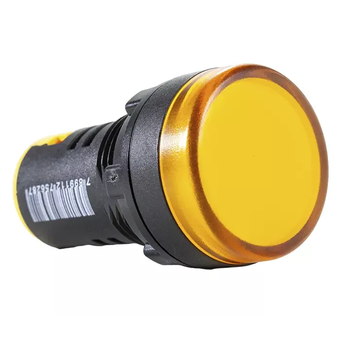 Luz piloto LED amarillo redondo Ø 22mm plástico IP65 24VAC/VDC Metaltex