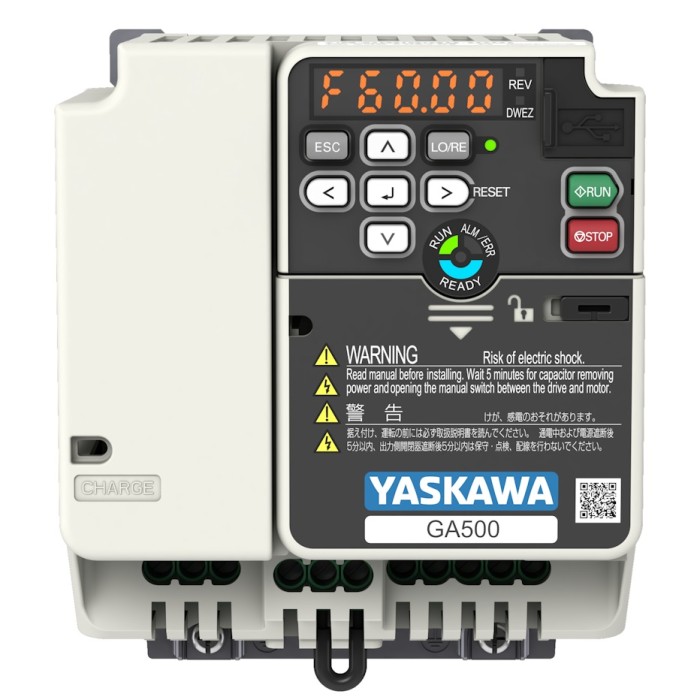 GA500 Variable Frequency Drive 3Ø-3Ø (3HP 9.6A ND / 2HP 8A HD) 200-240VAC Yaskawa
