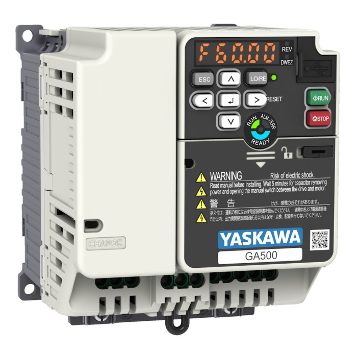 GA500 Variable Frequency Drive 3Ø-3Ø (3HP 9.6A ND / 2HP 8A HD) 200-240VAC Yaskawa