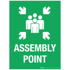 Señal de pared fotoluminiscente - Punto de encuentro - PVC 35x25 cm
