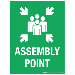 Señal de pared fotoluminiscente - Punto de encuentro - PVC 35x25 cm